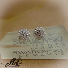 Сребърни обеци с камъни Swarovski - E-074